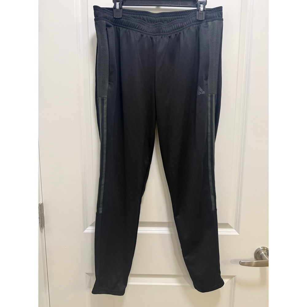 Adidas Primegreen Aeroready Track Pants Mens Large Black Tapered Ankle Zip Pant